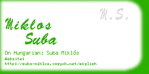 miklos suba business card